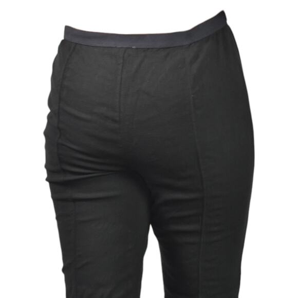 Free People Pants Black Ankle Laces Lacing Straight Pull On Rayon Stretch Large - Picture 9 of 16